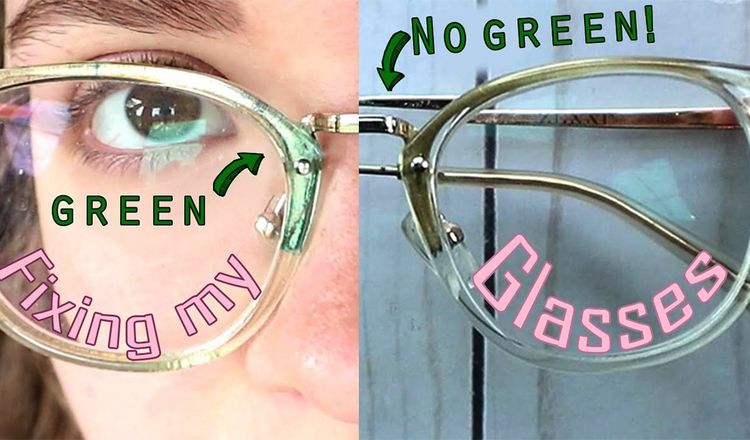 What Will Clean Green off Eyeglass Frame?