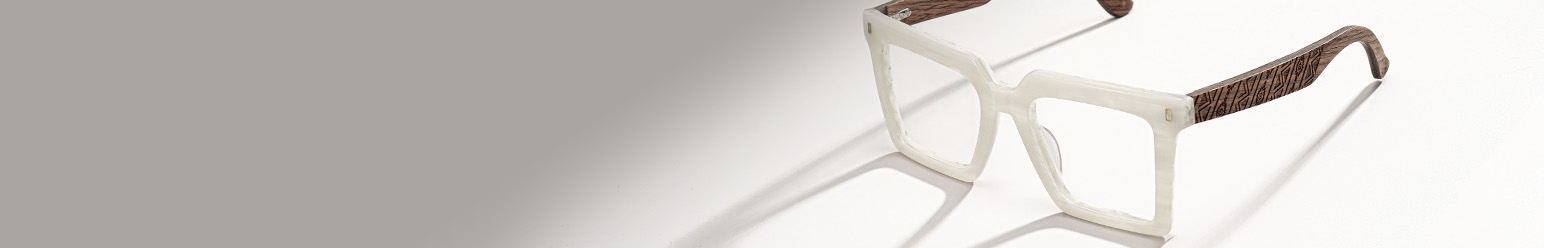 white color frame glasses