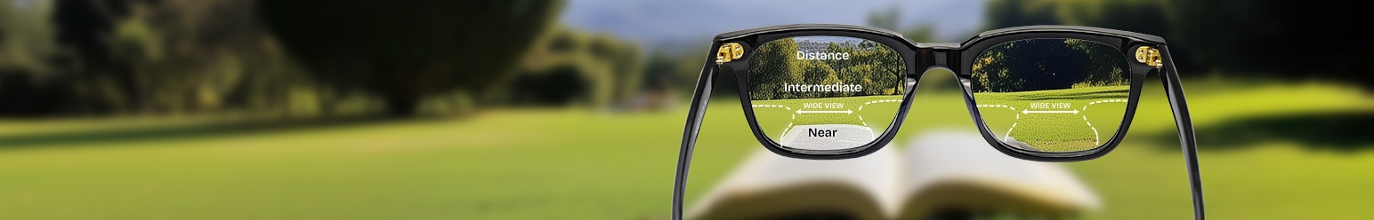 glasses with varifocal lenses