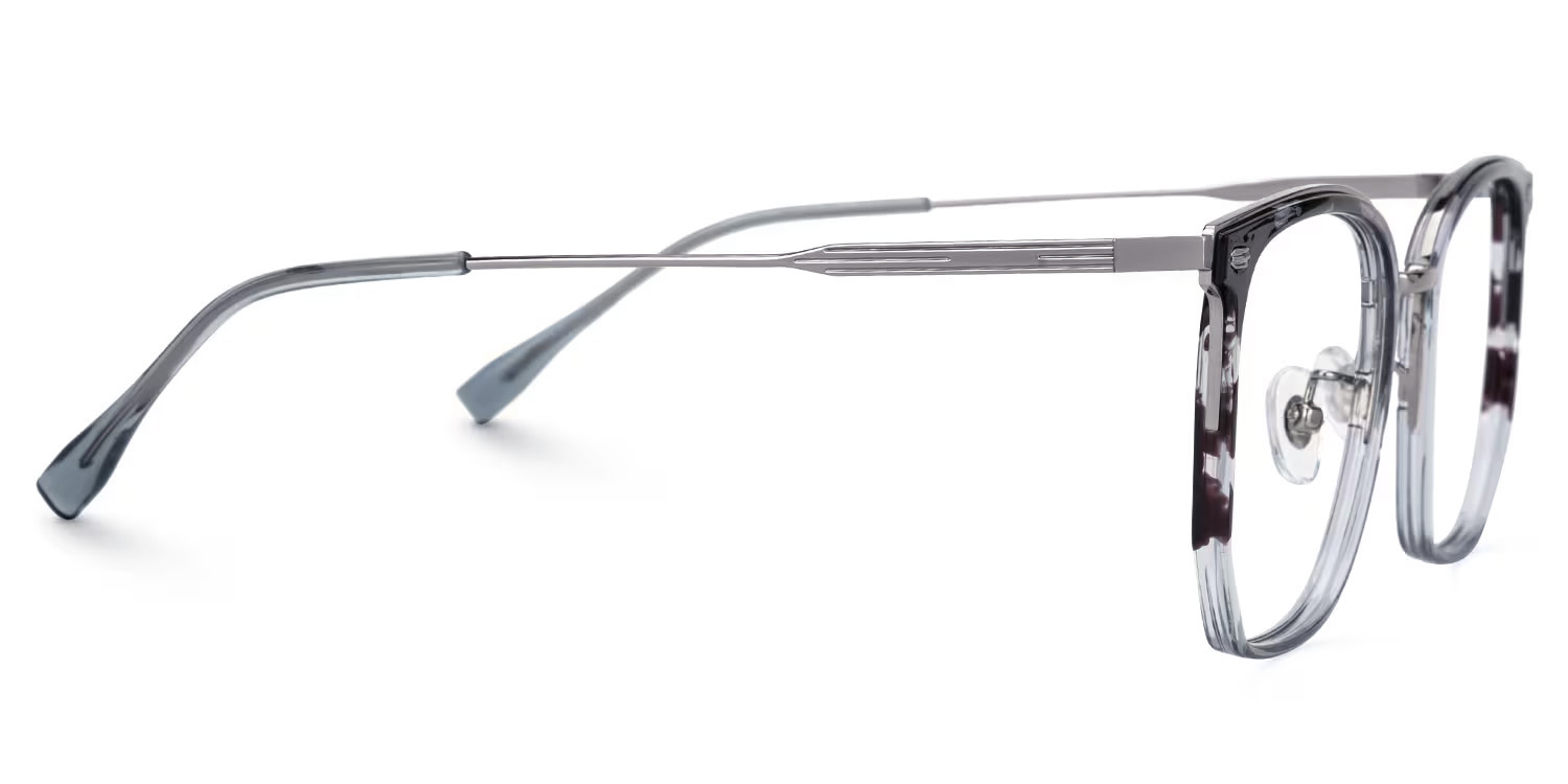 Roque Mixed-material Geometric Tortoise Frame Glasses | ZEELOOL UK2