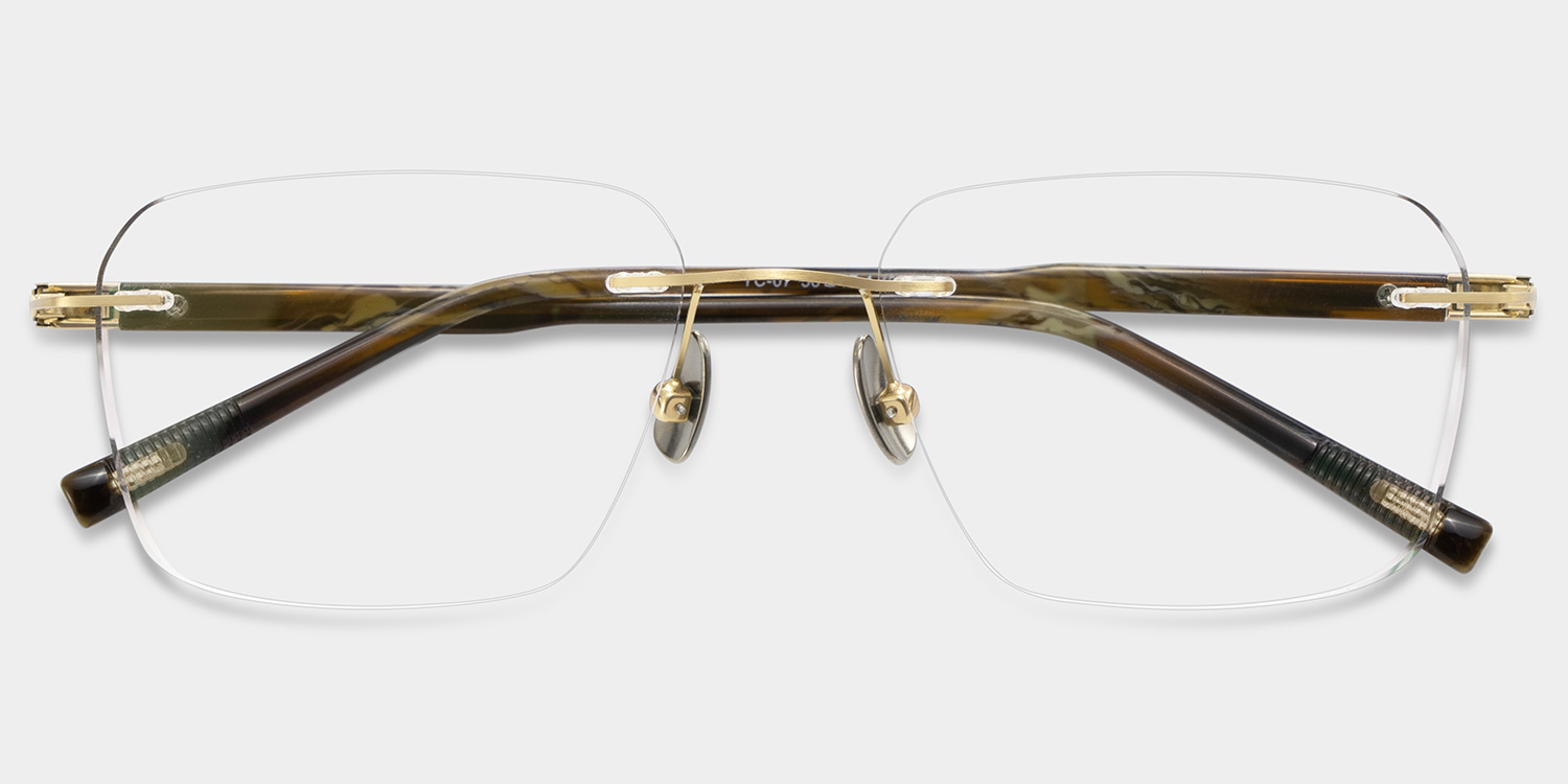 Claire Rectangle Gold Frame Eyeglasses for Man| ZEELOOL UK3