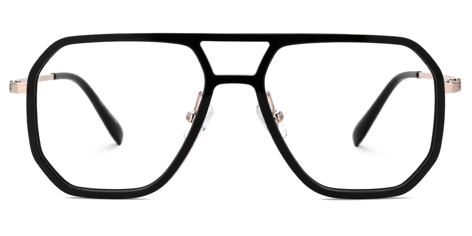 Jefri Black Frame Glasses with Aviator Style Online | ZEELOOL UK0