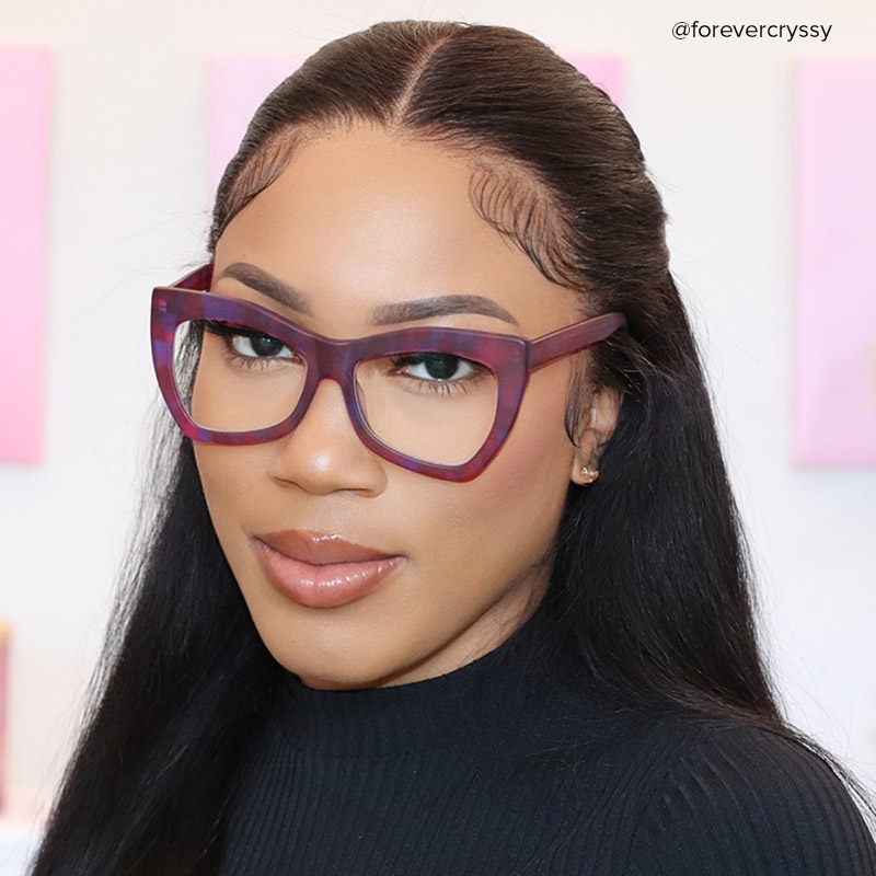 Bernita Geometric Red-Purple Glasses | ZEELOOL UK4