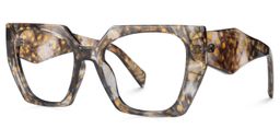 Sileidy Geometric Yellow-Floral Glasses1