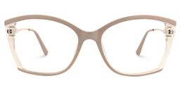 Bessie Geometric Beige Glasses0