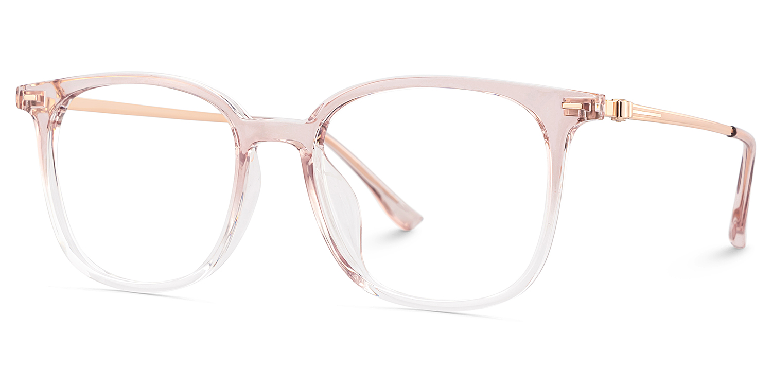 Cora Square Pink Frame Eyeglasses for Woman| ZEELOOL UK3