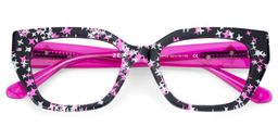Flare Rectangle Black Pink Glasses2