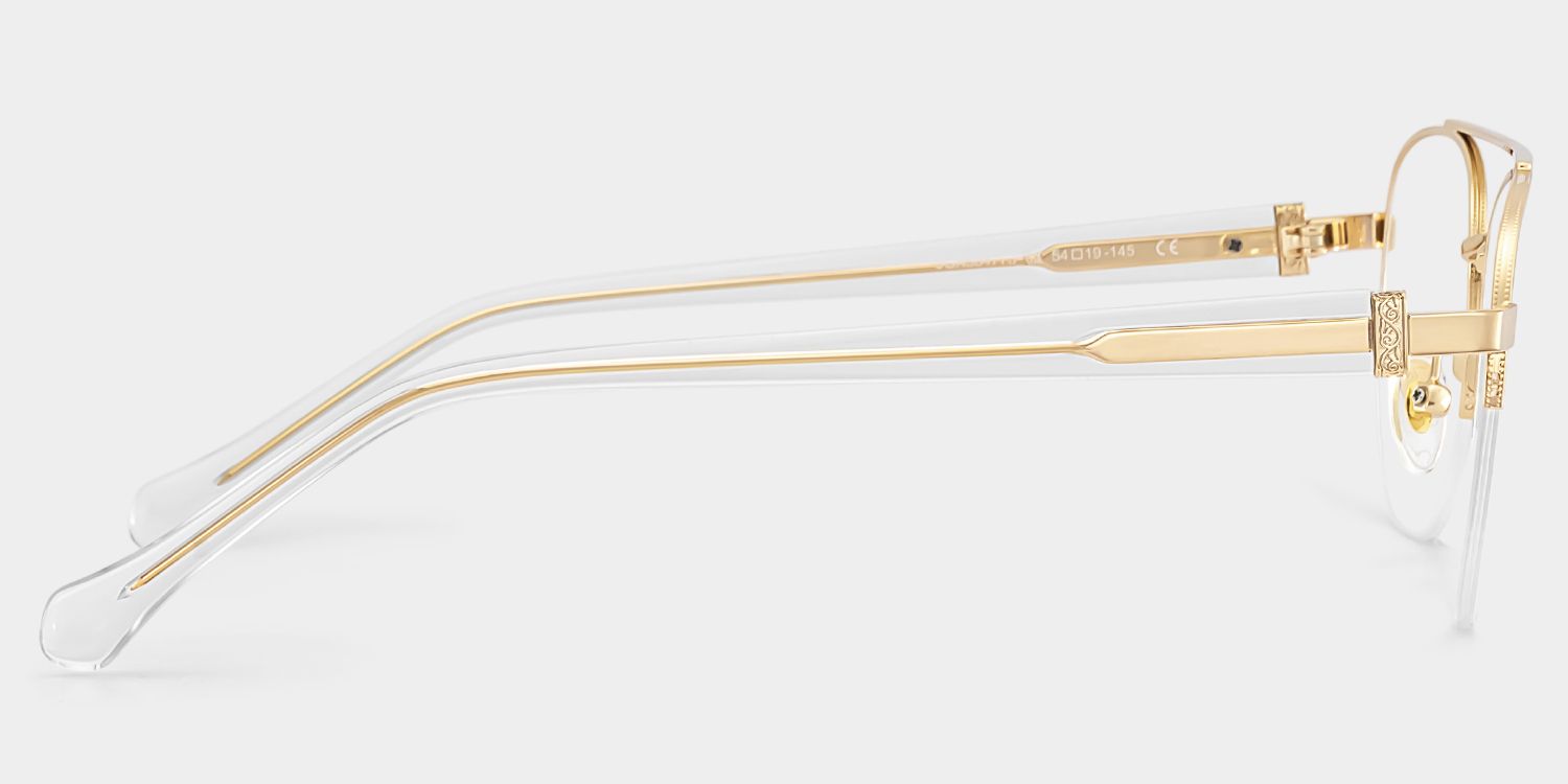 Emily Light Gold Frame Glasses with Aviator Frame Online | ZEELOOL4