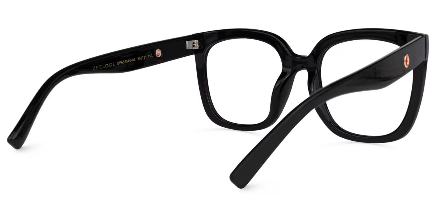 Ebony Square Black Glasses and Eyeglasses3