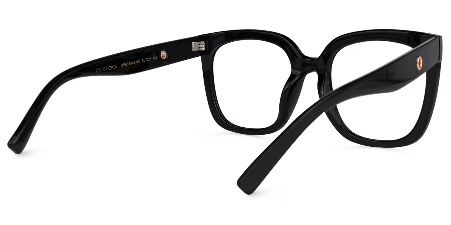 Ebony Square Black Glasses and Eyeglasses3