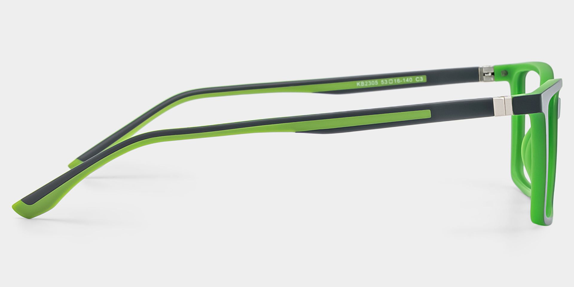 Anthony Rectangle Black Green Glasses3