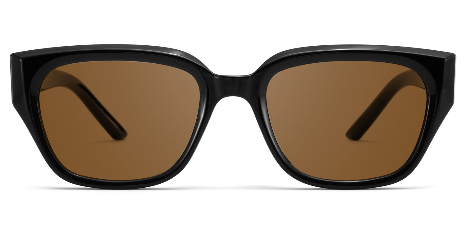 Serene Cat Eye Black Crystal Polarized Sunglasses