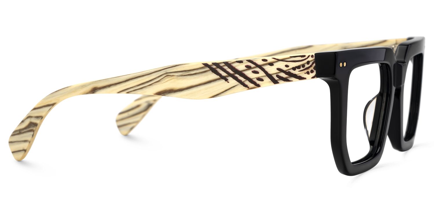 Square Black Frame Glasses - Full Frame Men's Glasses4