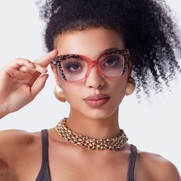 Malcolm Pink-Leopard Square Glasses5