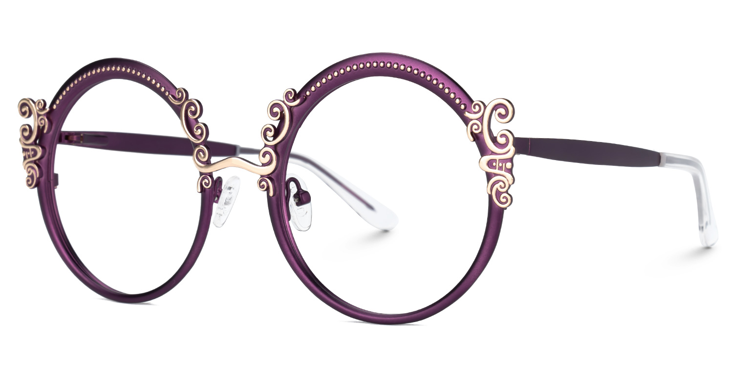 Nelida Round Purple Glasses1