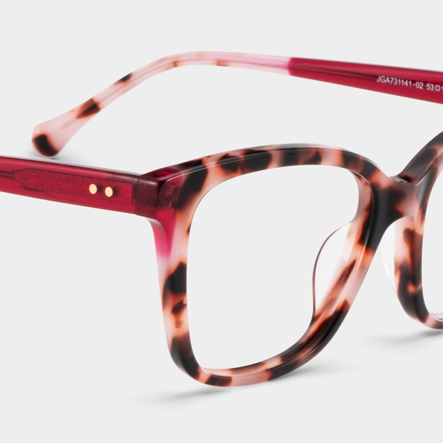 Lena Square Pink Tortoise Frame Eyeglasses for Woman| ZEELOOL UK5