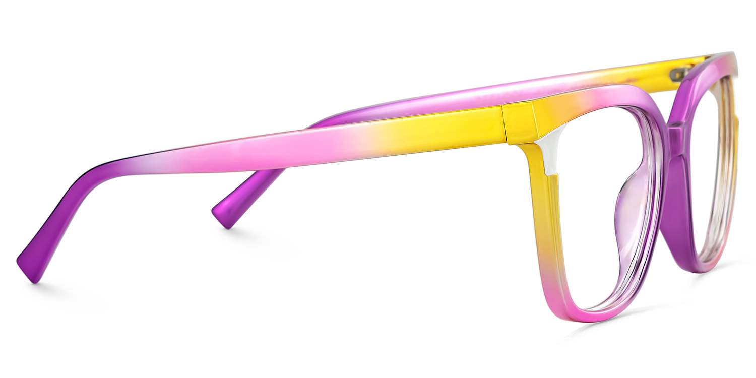 Leo Multicolor Square Prescription Glasses | ZEELOOL UK4