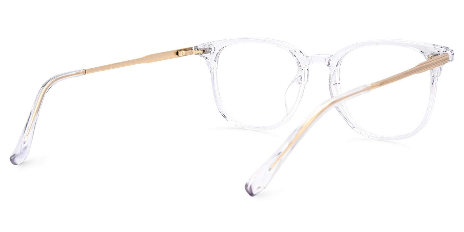 Rowland Mixed-Material Round Clear Frame Glasses | ZEELOOL UK3