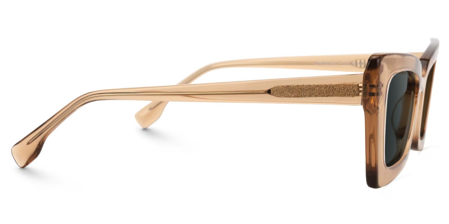 Newell Rectangle Translucent Brown Frame Sunglasses | ZEELOOL UK2