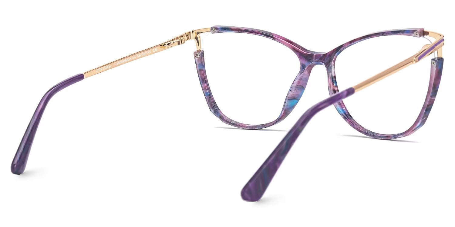New Purple-Tortoise Color for Yomary Mixed-Material Eyeglasses  | ZEELOOL UK3