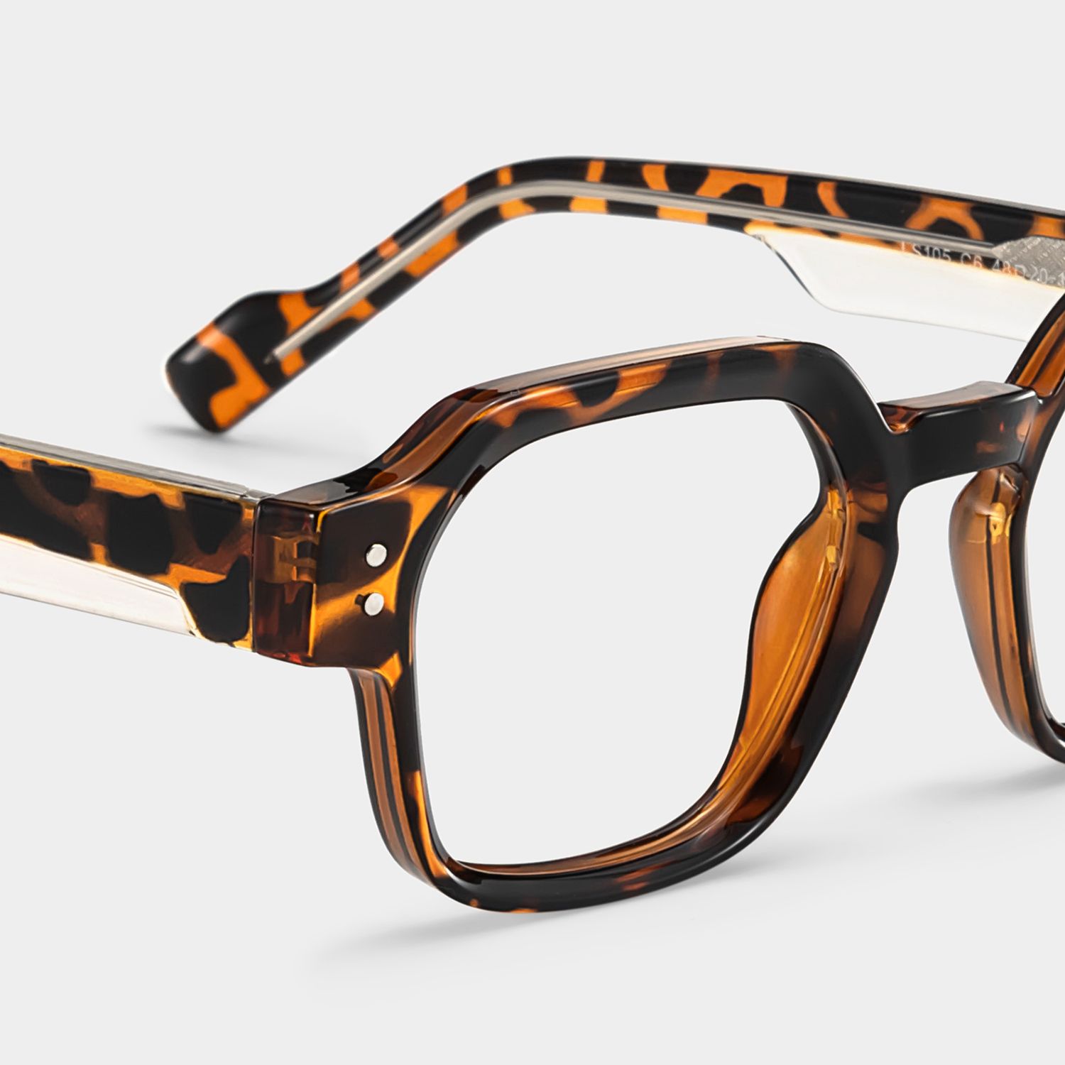 Joy Tortoise Frame Glasses with Geometric Frame Online | ZEELOOL5