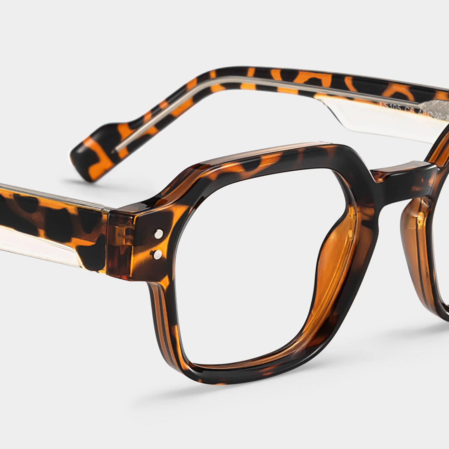 Joy Tortoise Frame Glasses with Geometric Frame Online | ZEELOOL5