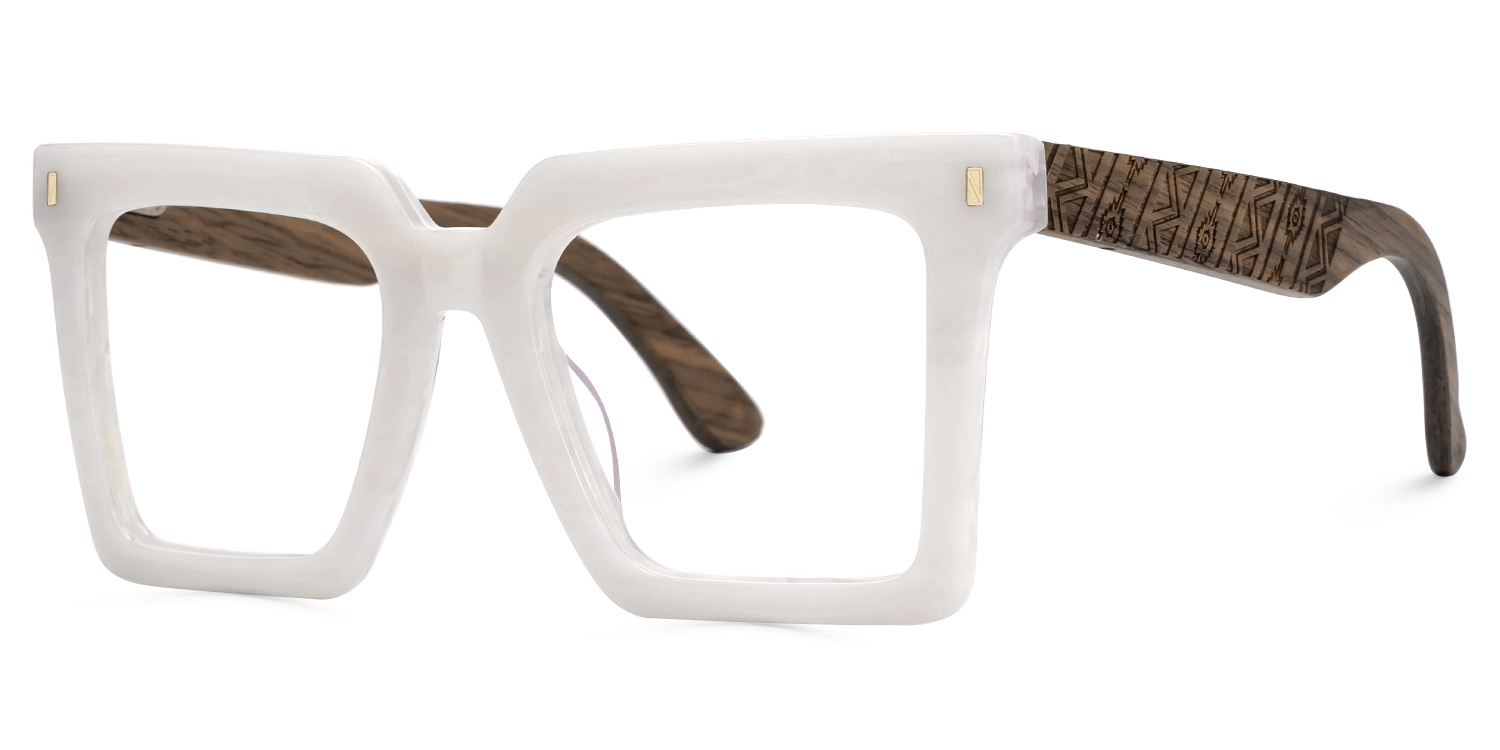 Pierre Square White Glasses1