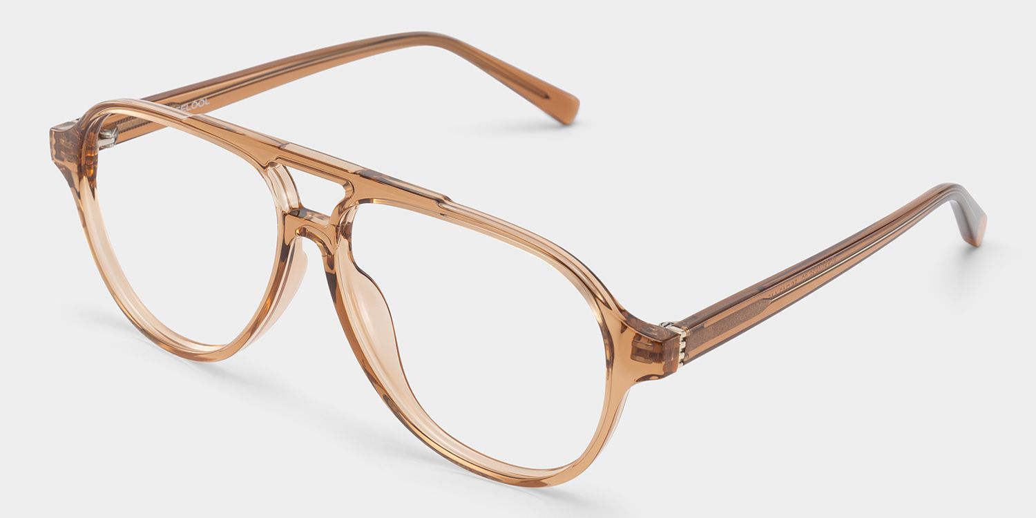 Drew Tan Clear Brown Aviator Glasses for the Female | ZEELOOL2