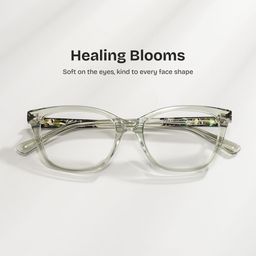 Cassia Green Rectangle Glasses0