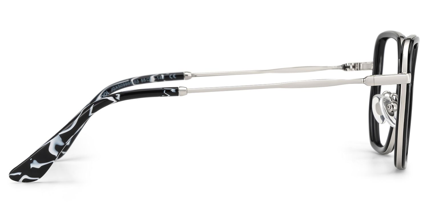 Levi Eyeglasses in Geometric Black Frame | Zeelool4