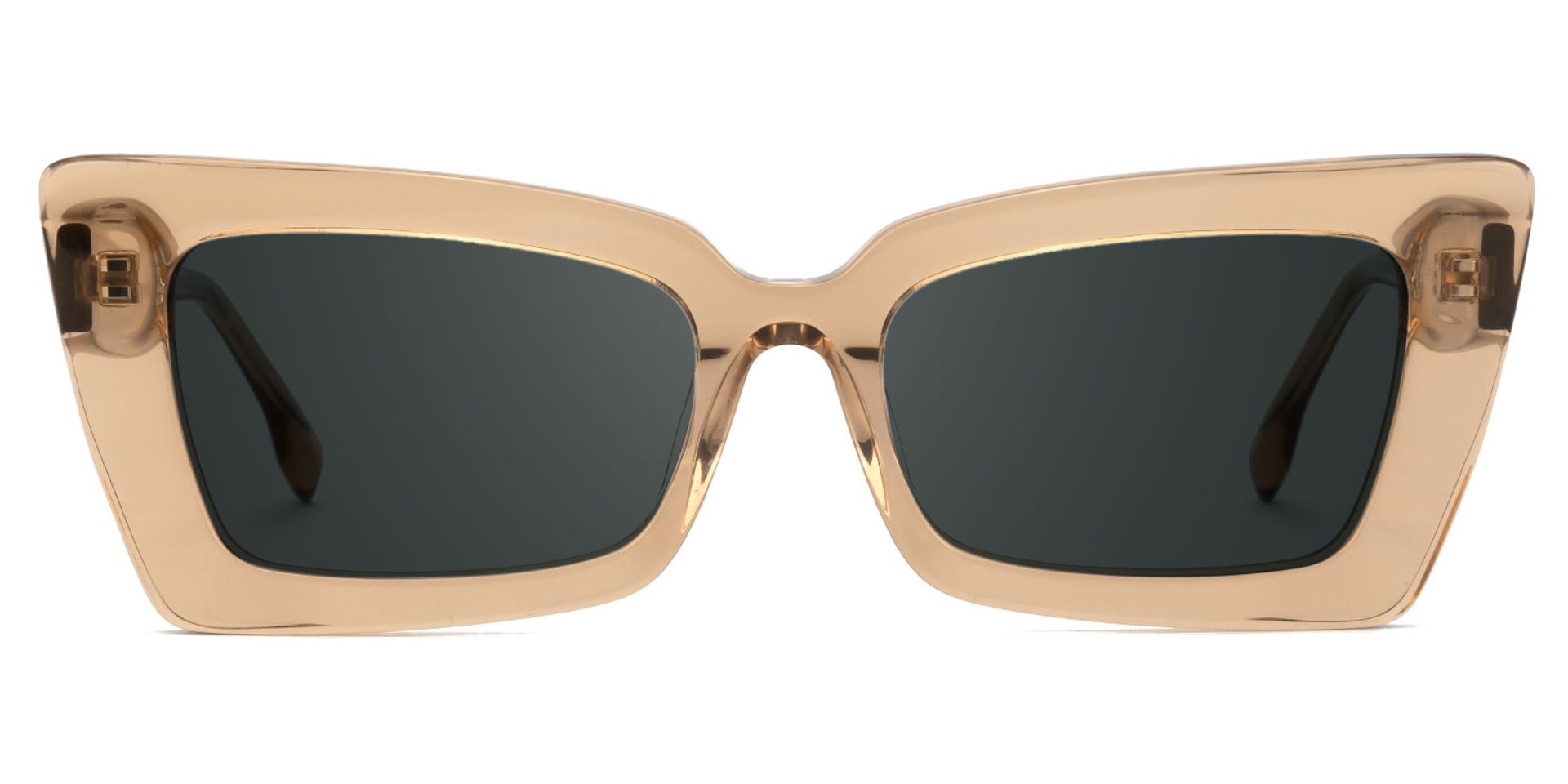 Newell Rectangle Translucent Brown Frame Sunglasses | ZEELOOL UK0