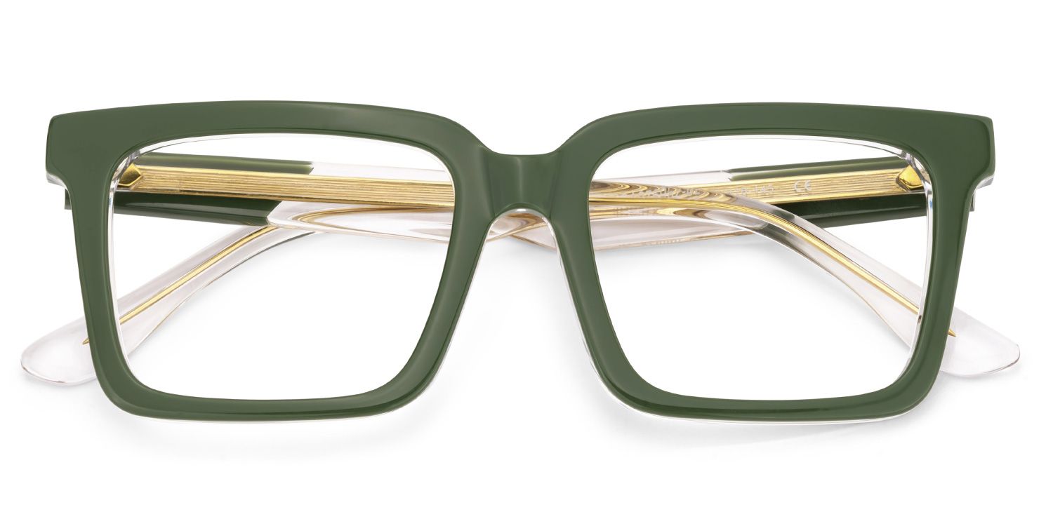 Green Square Frame Glasses - Hattie on Sale | ZEELOOL UK2