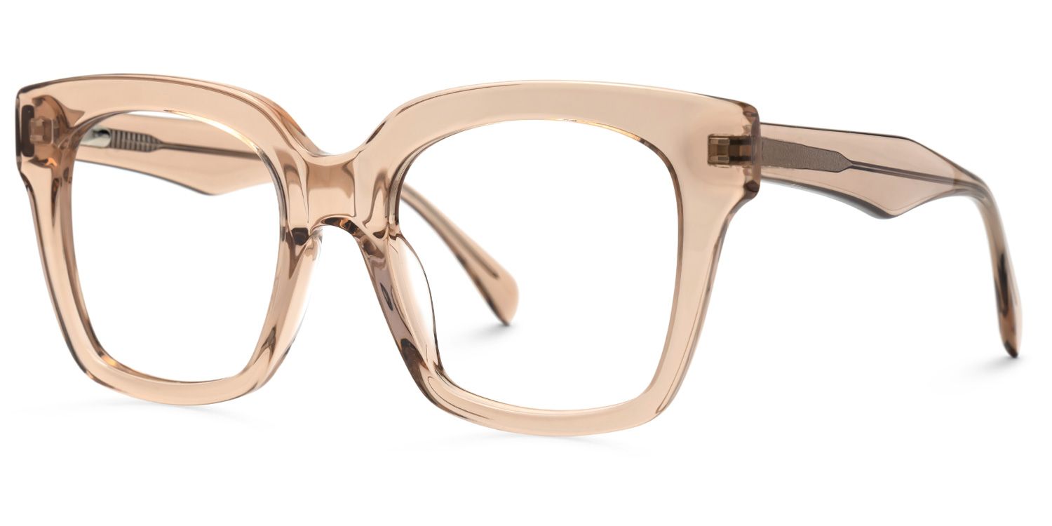 Affordable Beige Trendy Glasses Willard Square Glasses | ZEELOOL UK1
