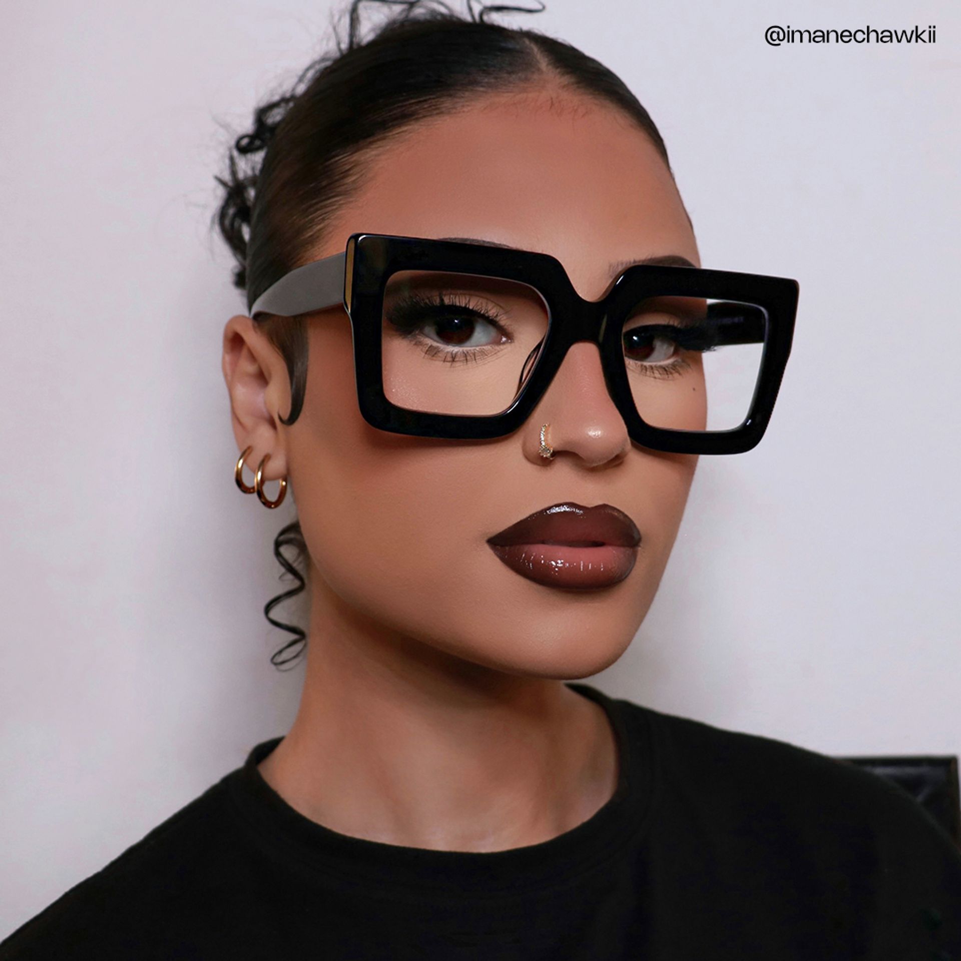 Brandon Square Black Frames and Prescription Glasses5