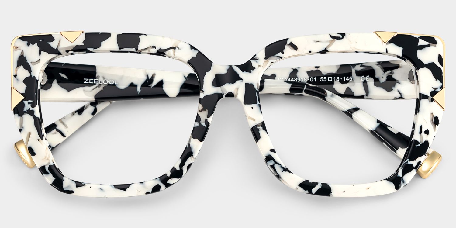 Dax Square cow print Frame Eyeglasses for Women| ZEELOOL2