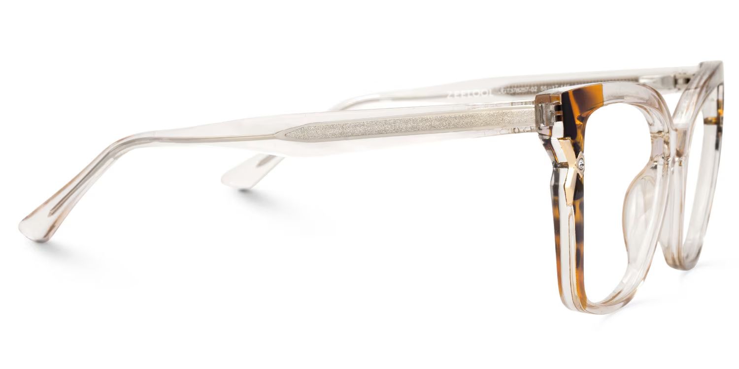 Beige Cat eye Glasses for Oval Face | ZEELOOL UK3