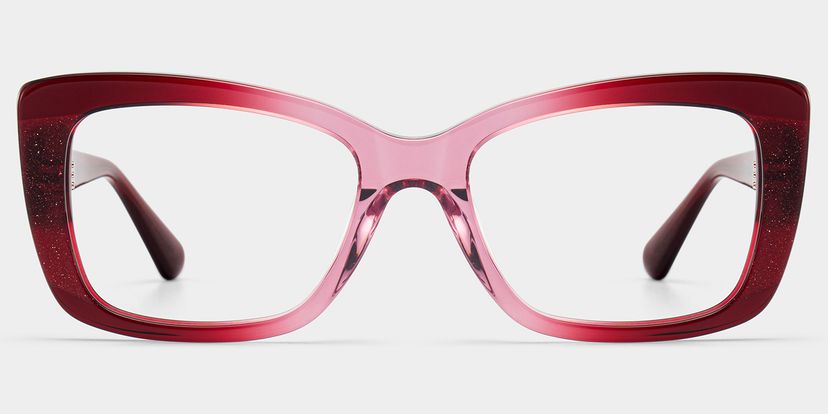 Leona Rectangle Red Glasses
