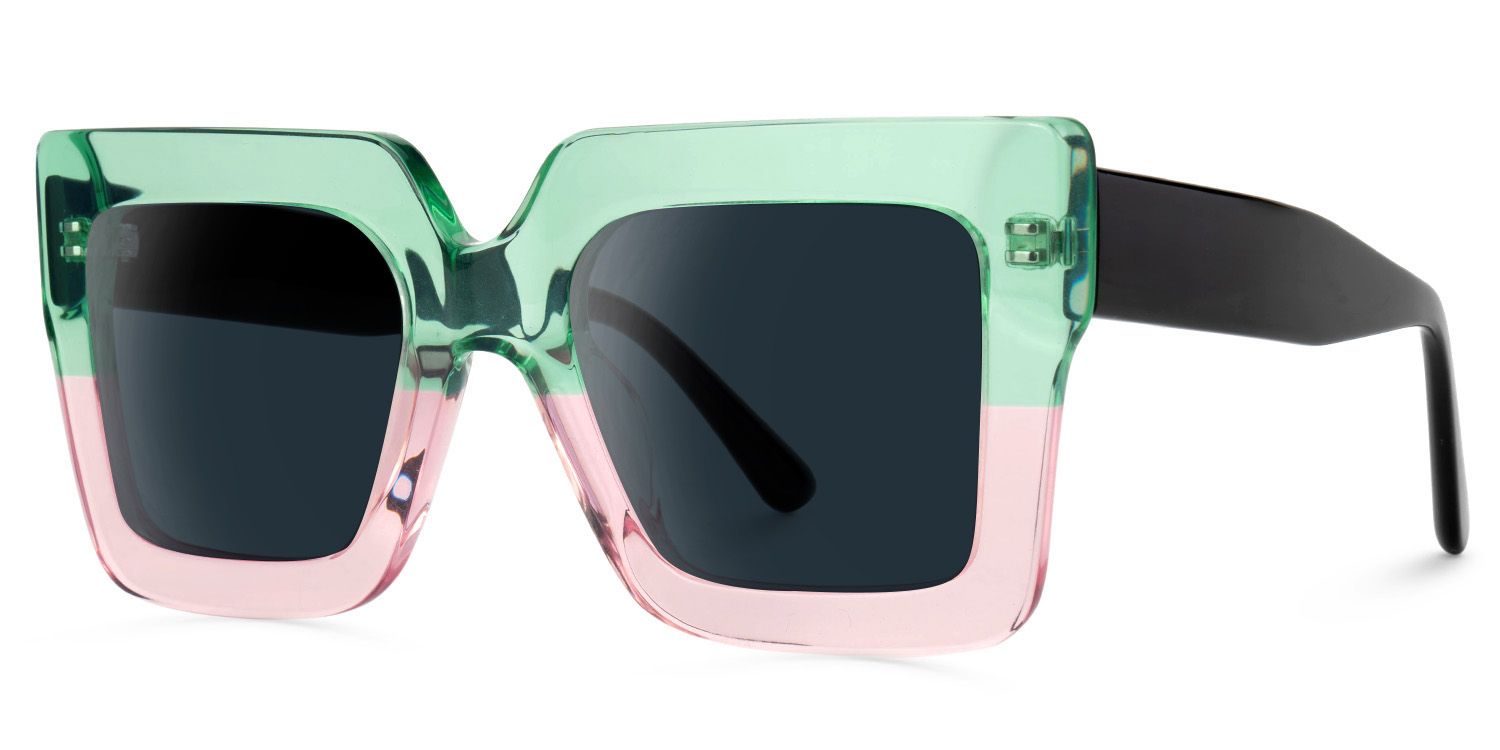 Brandon Square Green-Pink Sunglasses | ZEELOOL UK1
