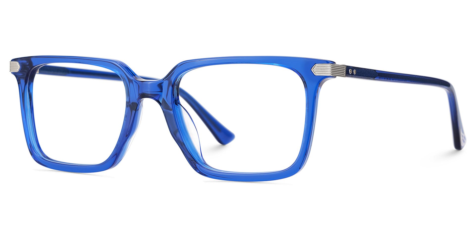 Thin Rectangle Glasses Frames in Blue Color3