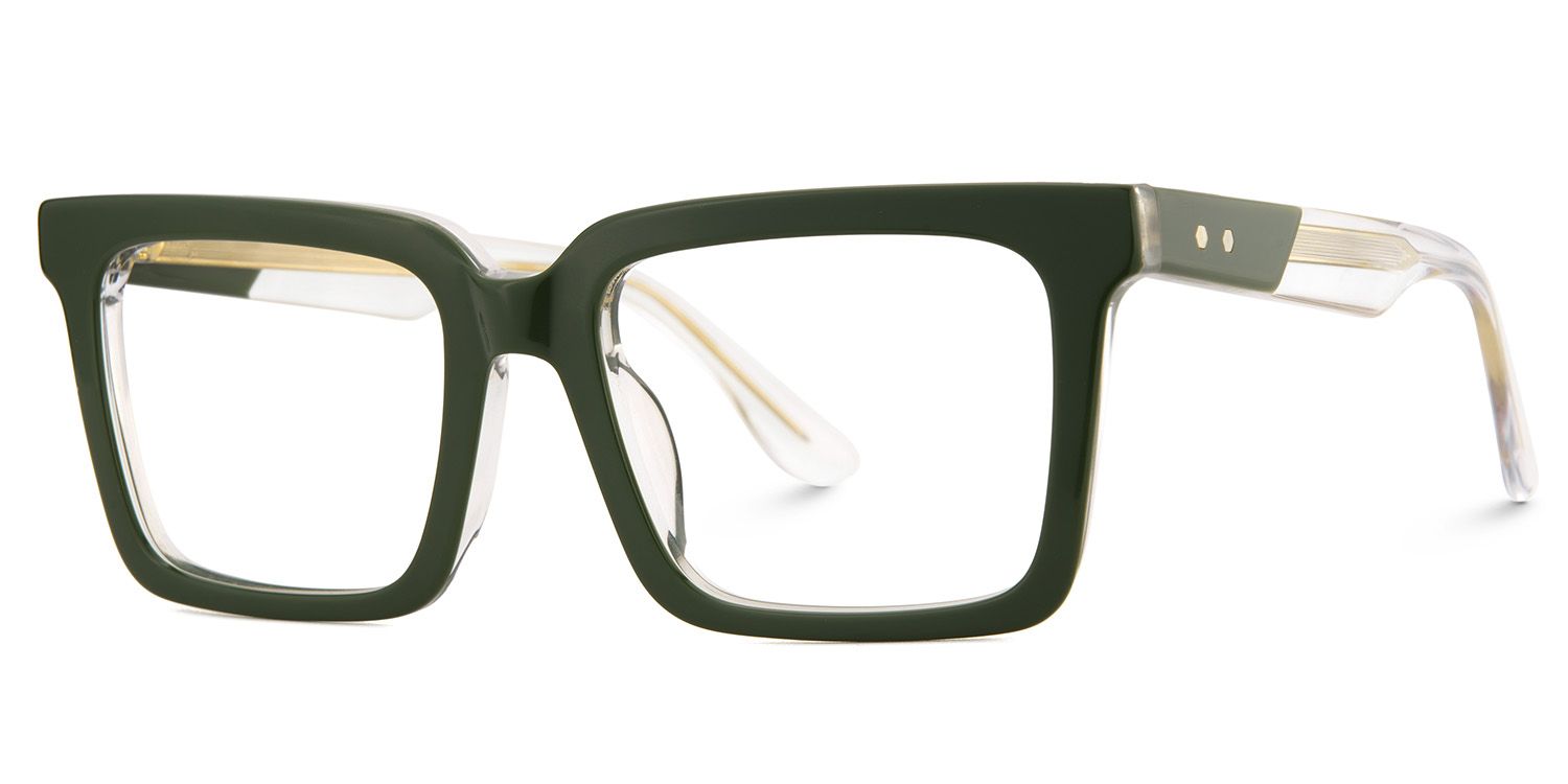 Green Square Frame Glasses - Hattie on Sale | ZEELOOL UK3