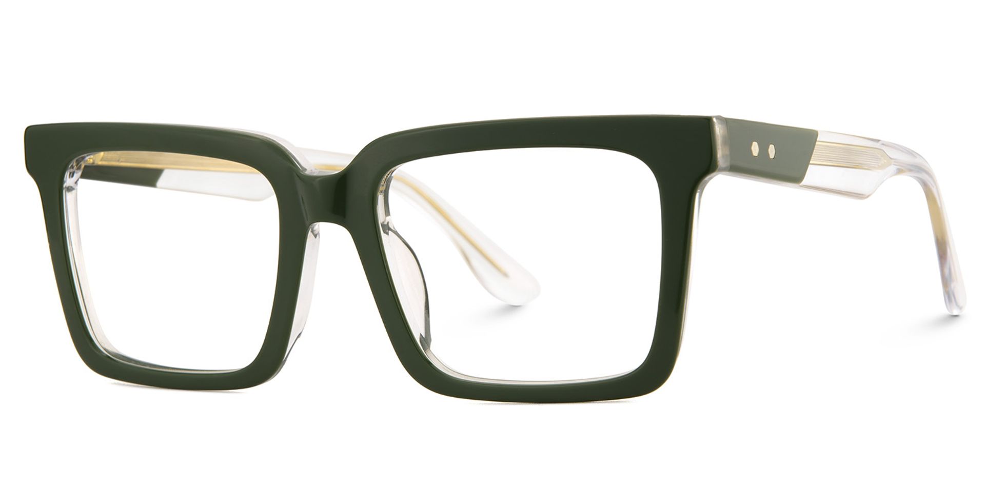 Green Square Frame Glasses - Hattie on Sale | ZEELOOL UK3