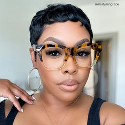 Tandy Rectangle Two-Tone Glasses5