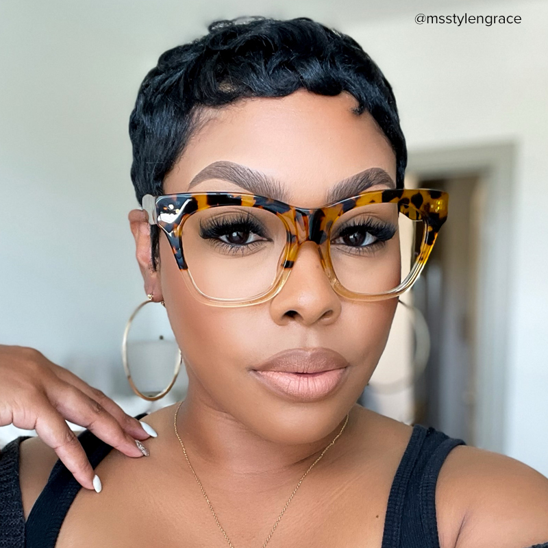 Tandy Rectangle Tortoise Two-Tone Eyeglasses | ZEELOOL UK5