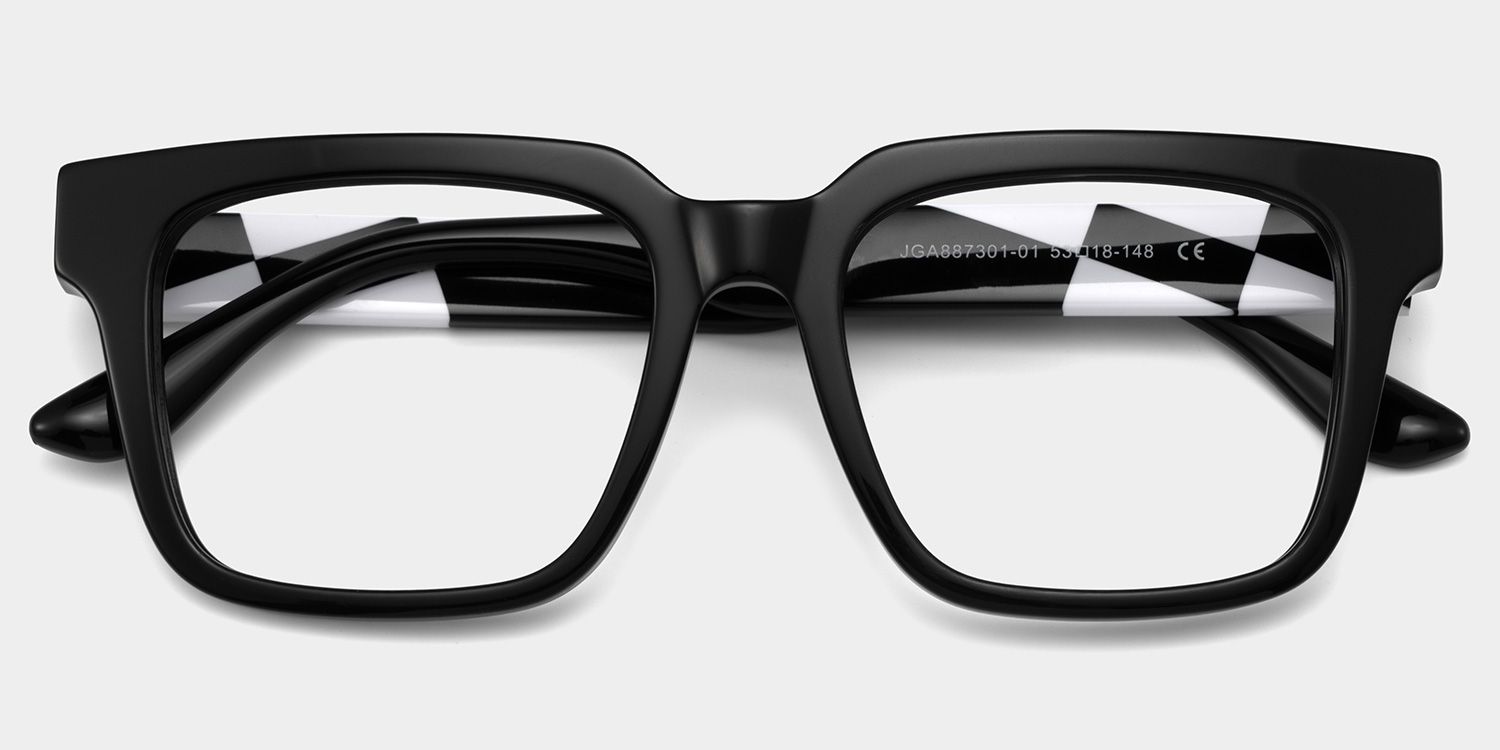 Harriet Square Black Frame Eyeglasses for Man| ZEELOOL UK2