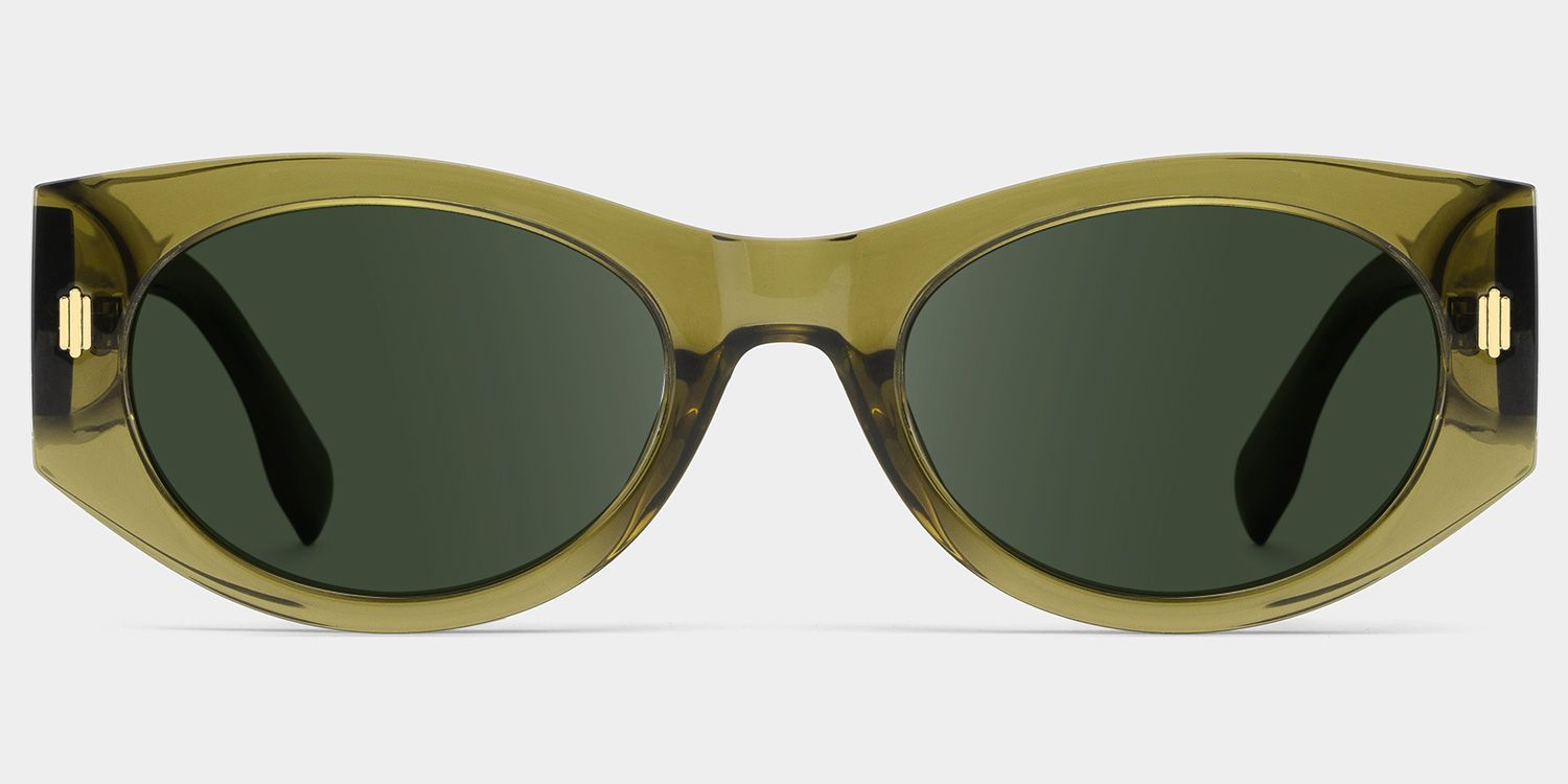 Reina green Frame Polarized Sunglasses with geometric Style Online | ZEELOOL UK0