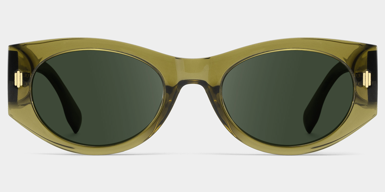 Reina Geometric Green Polarized Sunglasses0