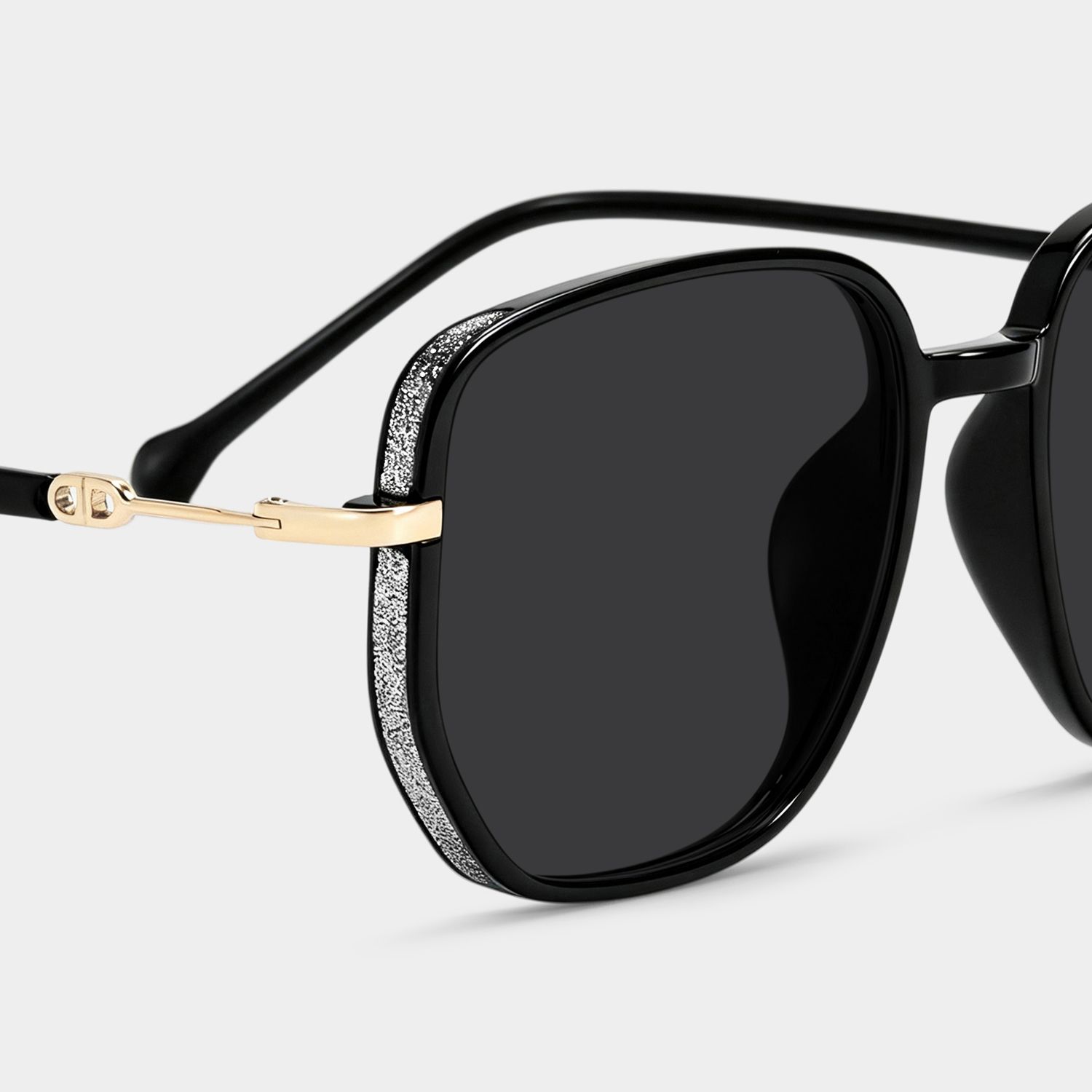 Joana Geometric Black Full Rim Sunglasses | ZEELOOL UK4