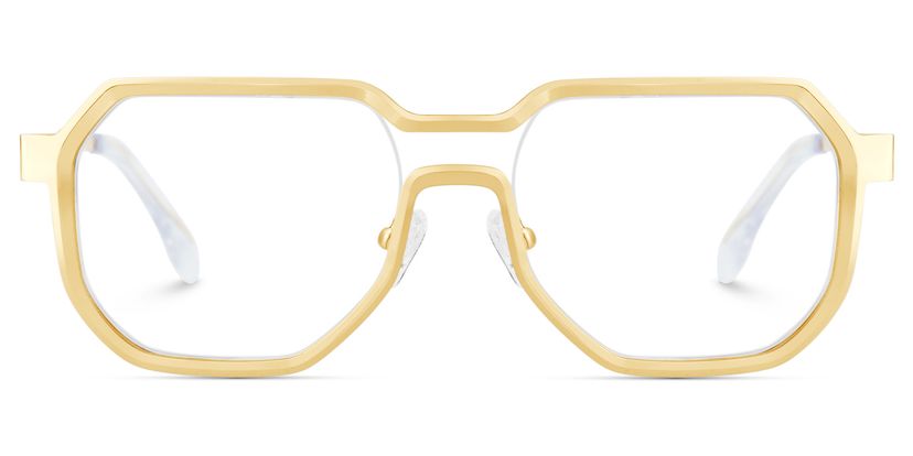 Hype Geometric Gold Glasses