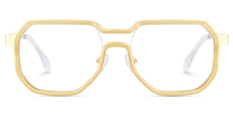 Hype Geometric Gold Glasses