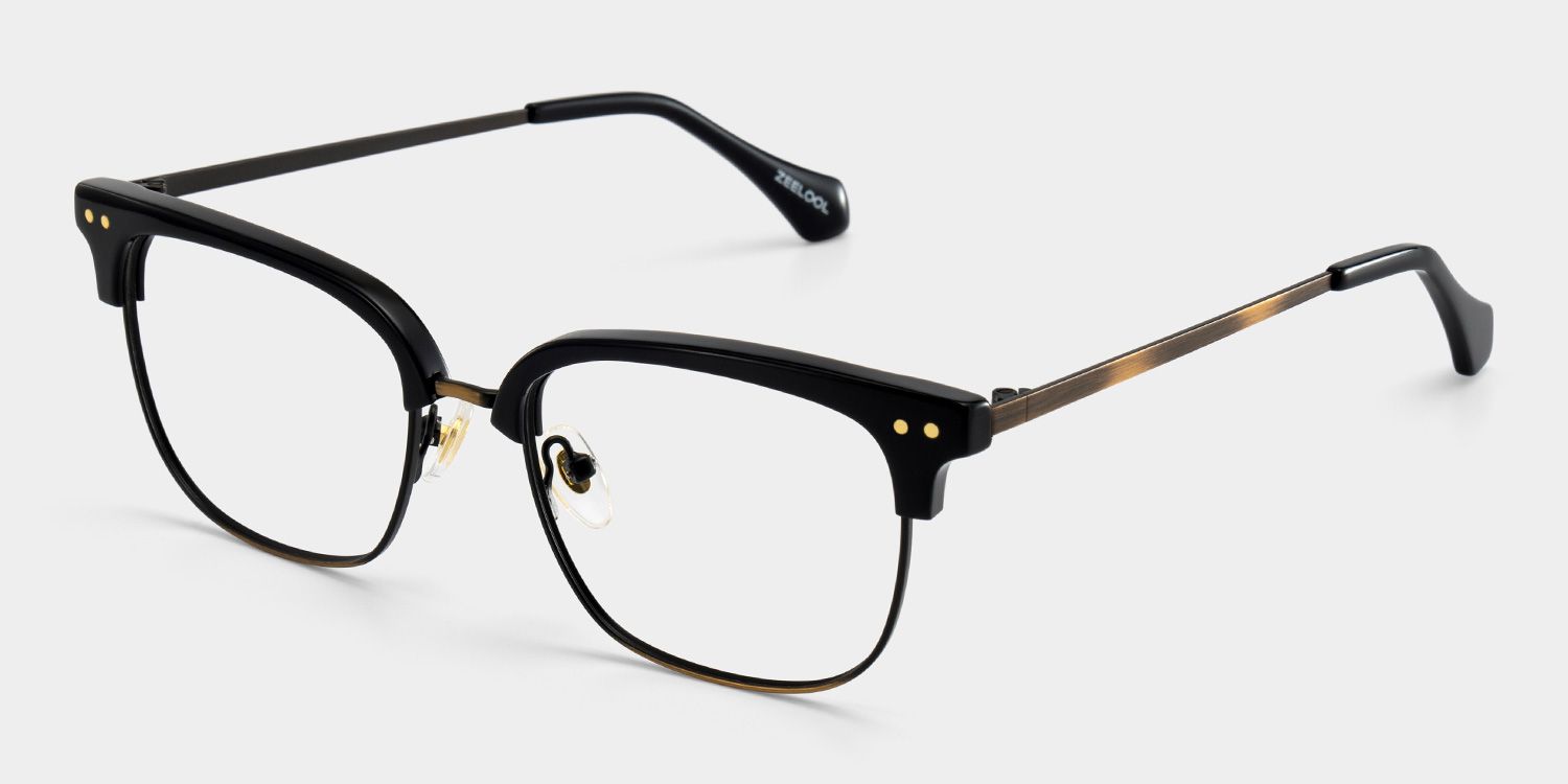 Nathan Black Frame Glasses with Browline Frame Online | ZEELOOL3